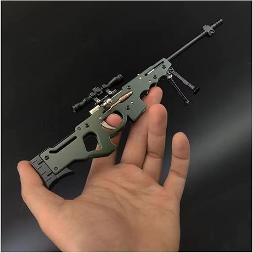 Pistola de goma de juguete, mini lanzador de goma de metal, ocho ráfagas de juguete de escopeta, adornos de modelo de regalo para niños (AWM-1)