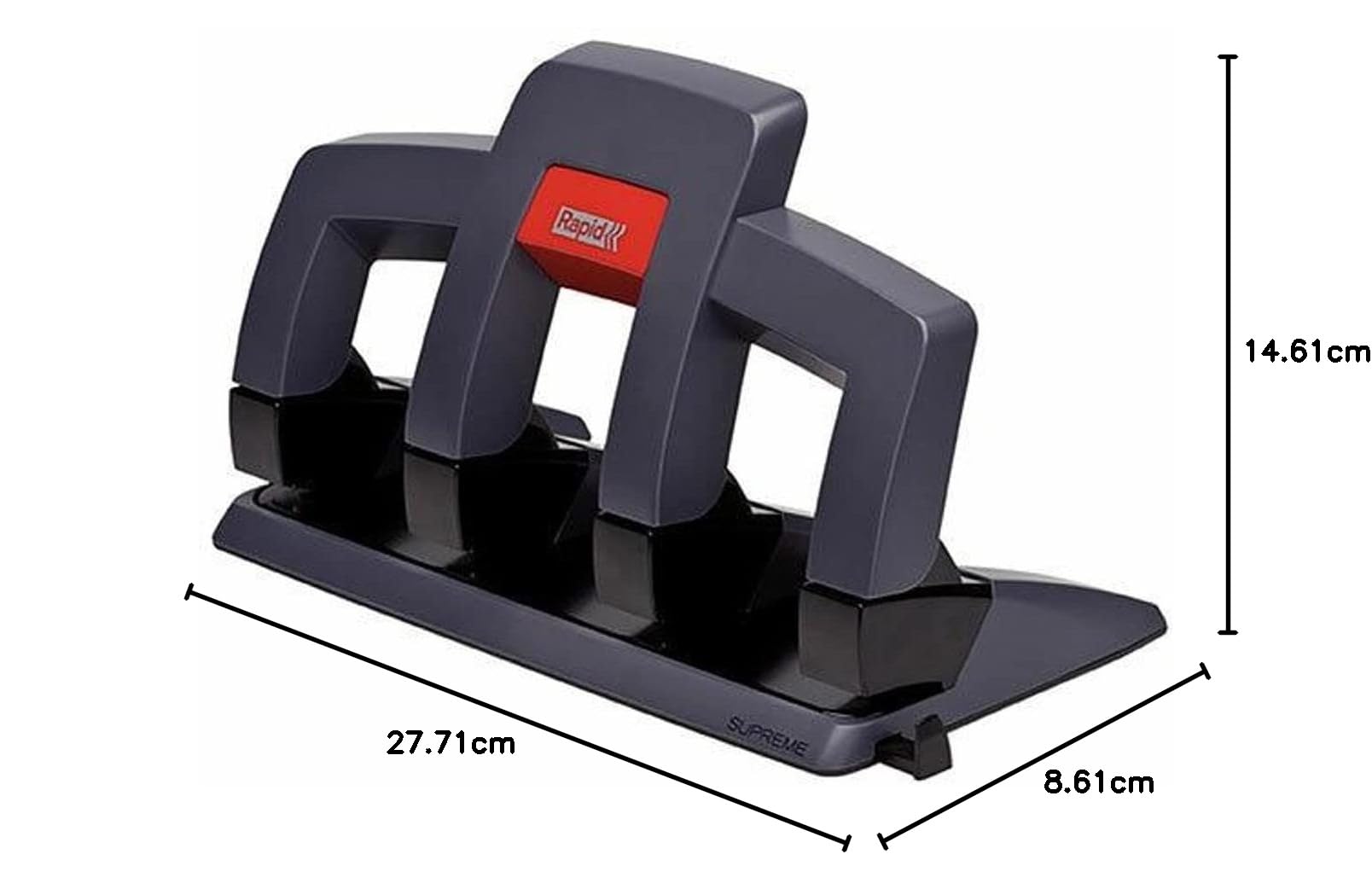 Rapid 24845701 Supreme SP34 dziurkacz (4-krotne dziurkowanie, technologia Press-Less, pojemność 30 x 80 g/m²), czarny