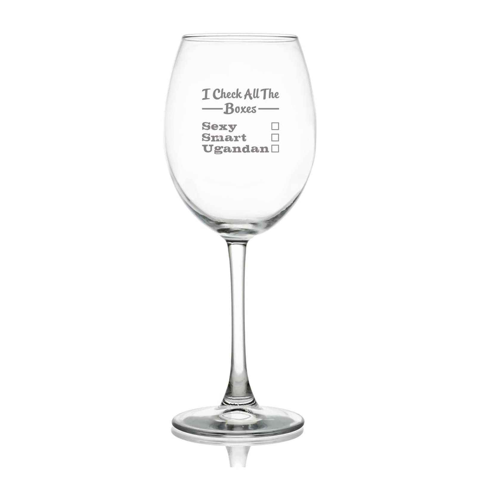 Verre à vin rouge ougandais gravé de 500 ml pour les fêtes et pique-niques