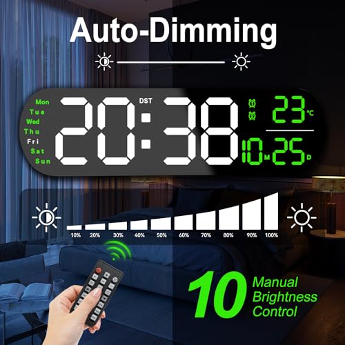 Reloj Digital de Pared con Pantalla LED 13.7 pulg miniatura 4
