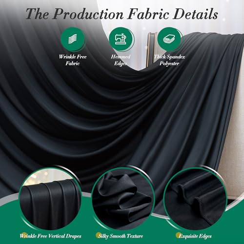 Telón Negro 30 ft x 8 ft 6 Paneles para Fotografía miniatura 4