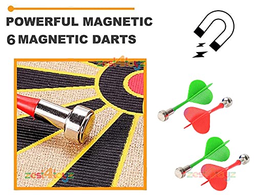 Image of Zest 4 Toyz 15 Inch Magnetic Dart Board for Kids and Adults Double Sided Dartboard Game with 6 Magnetic Darts Indoor Outdoor Target Game for Family Party and Gift