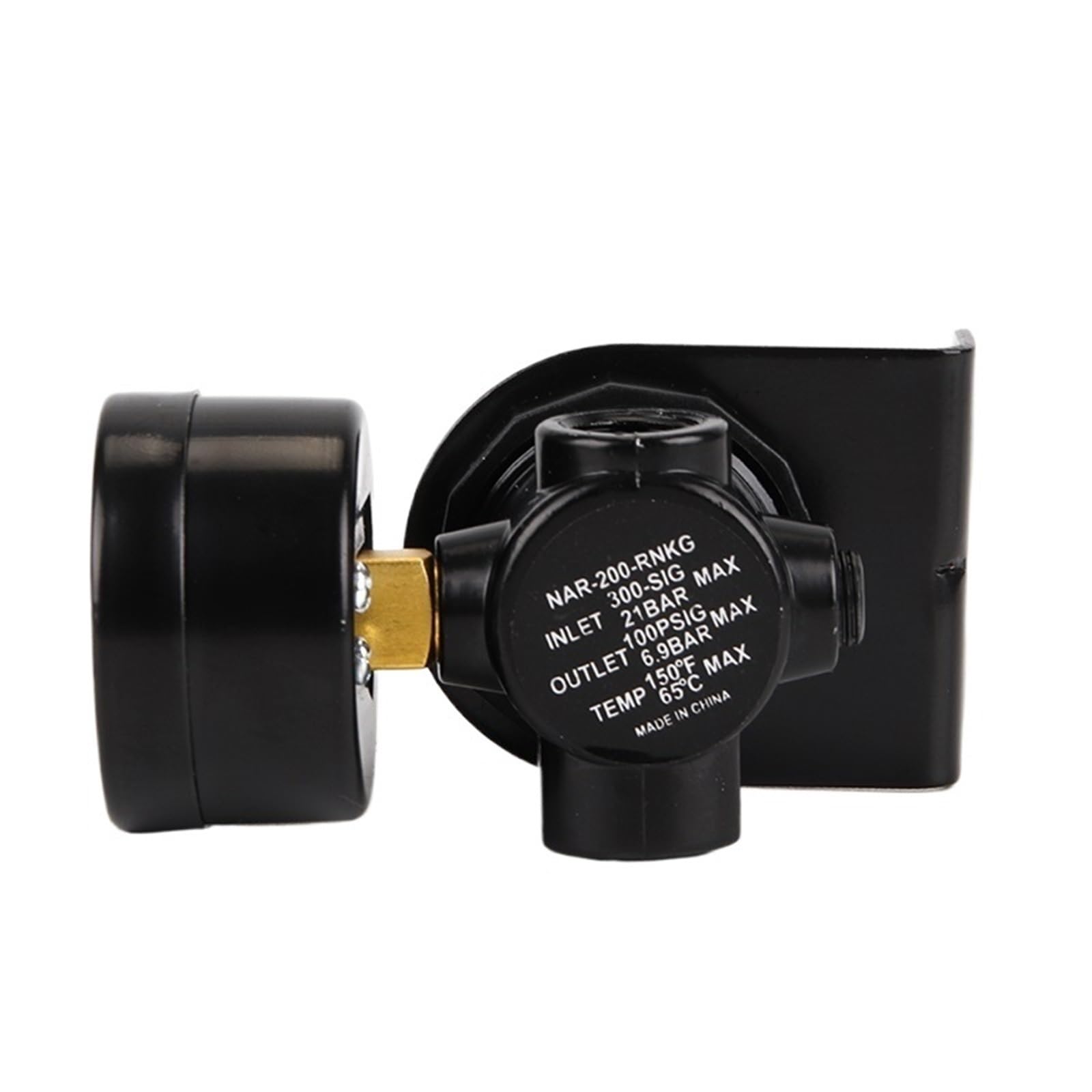 NAR-200-RNKG G1/4 Valvola di regolazione della pressione pneumatica Riduttore R07 Regolatore con manometro e staffa in lega di zinco NAR200 1 pz(NAR200 Gauge Bracket)