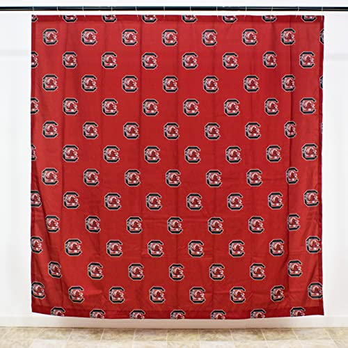 Image of College Covers Everything Comfy South Carolina Gamecocks Bright and Colorful Shower Curtain Cover 70 inch x 72 inch