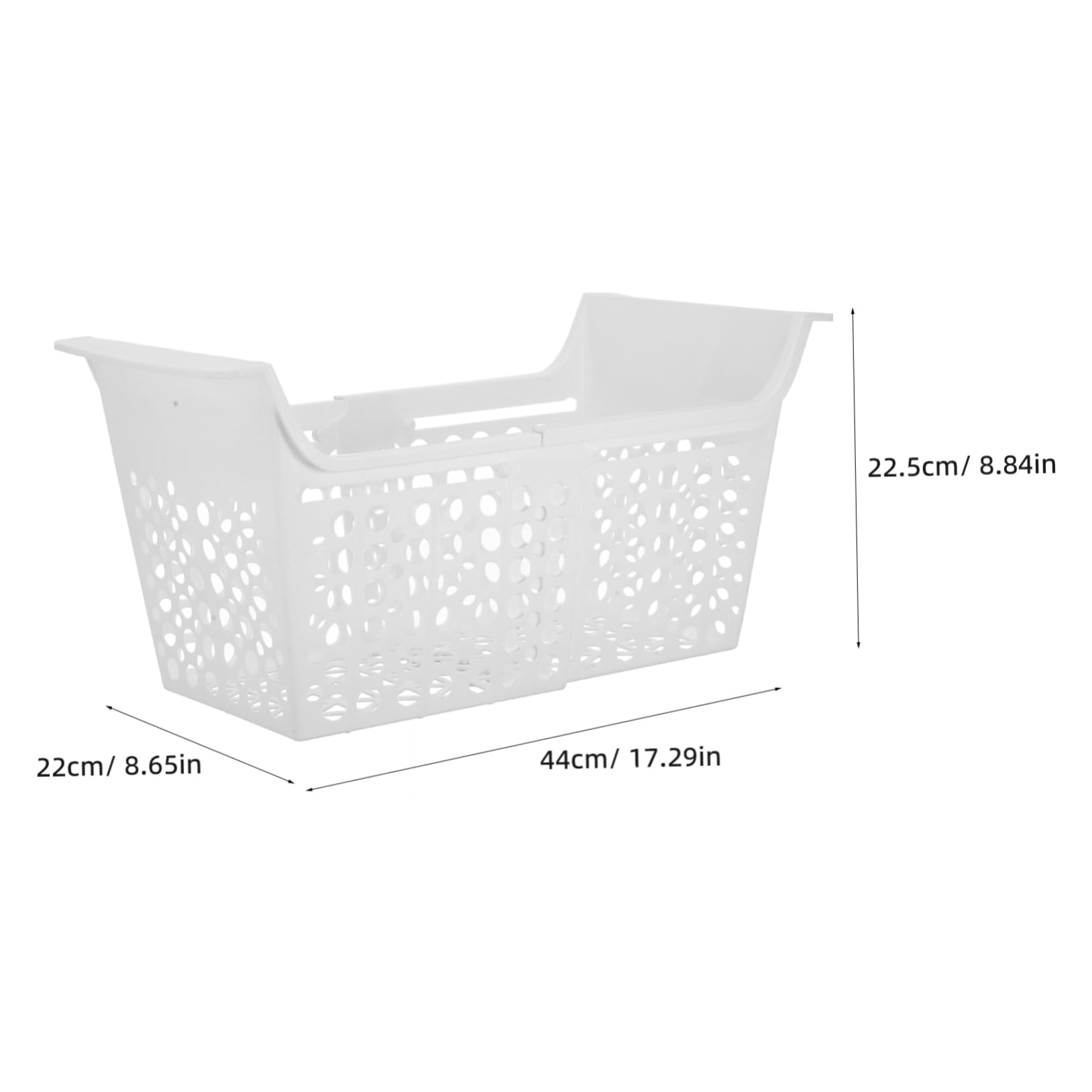 NUOBESTY Cesta Extensible y Plástico Blanco para Congelador Organizador de Almacenamiento Longitud Ajustable Orificios de Drenaje Clasificar Alimentos Adecuado