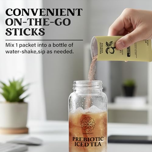 Image of Harmony Lemon Prebiotic Black Iced Tea, 10 Sticks