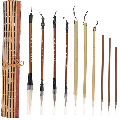 OHPHCALL 1Set Professional Brush Pen Watercolor Painting Calligraphy Supplies with Brush Holder for Beginners and Artists for Traditional Ink Techniques