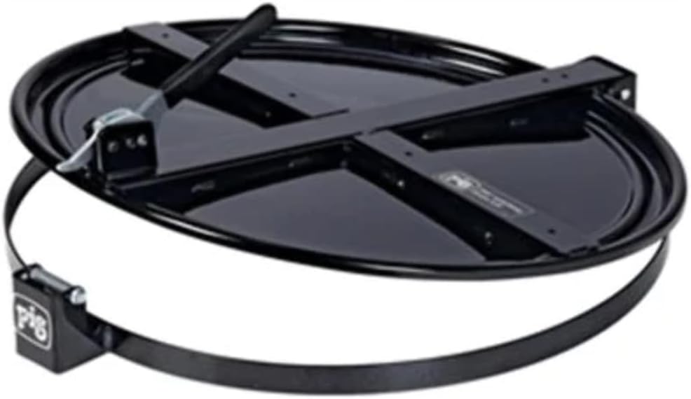 New Pig Drum Lid | Latching Drum Lid | For 55 Gal Steel Drums | Bolt-Ring | Black | DRM659-BK