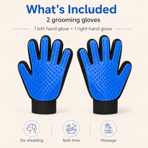 Image of NVNAN Pet Hair Removal Glove for Dogs & Cats, 2-Pack Blue