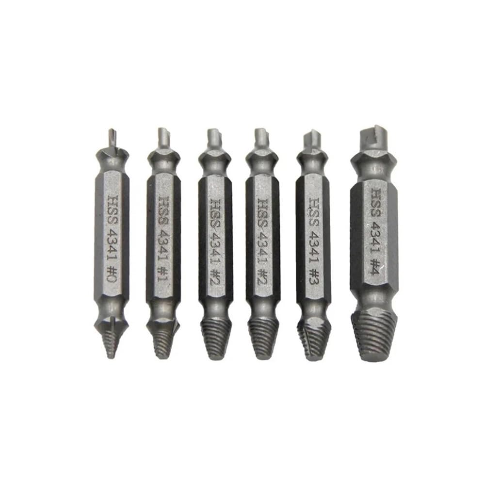 Ruxyoie 6Pcs-Silver Set 4-6Pcs 51Mm Hss Double Head Screw Extractor Set