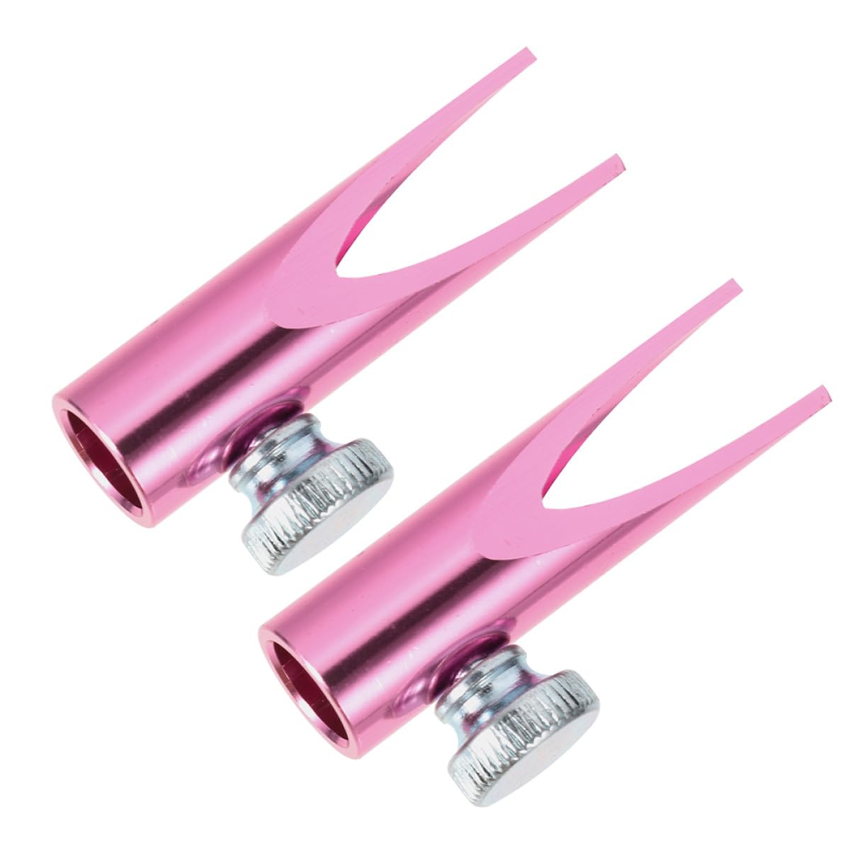 2pcs Portable Aluminum Makeup Pencil Sharpener Dual-Sided Lip Liner and Eyebrow Pencil Sharpener with U-Shape Slot for Travel Cosmetic Use