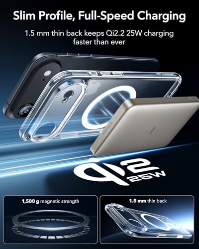 Image of ESR for iPhone Air Case, Camera Control Cover, Compatible with MagSafe, Shockproof Military-Grade Protection, Magnetic Phone Case for iPhone Air, Classic Hybrid Case, Clear