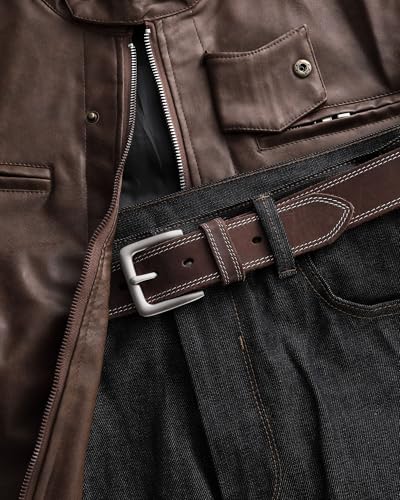 Image of CHAOREN Full Grain Leather Belt for Men, Work Belts for Men Heavy Duty, Daily Wear for Jeans Pants