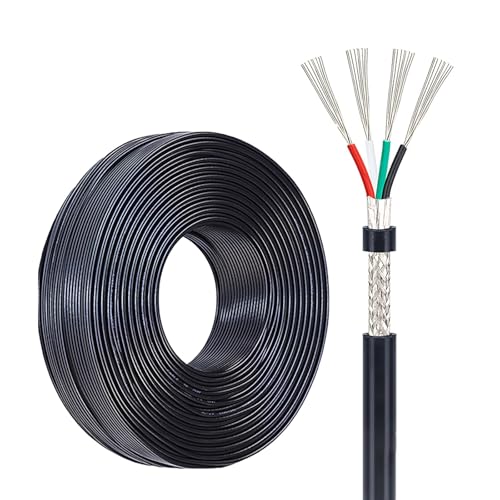 Câble blindé 24AWG 4 conducteurs en cuivre étamé 15m pour basse tension