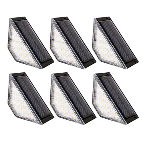 YCHUCH Lámpara LED para escalera, luz solar, impermeable, para jardín, fácil de instalar, para exteriores, para caminos, caminos