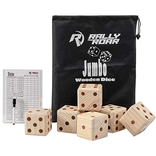 Rally and Roar Giant Dice 2.5” Game Set of 6 Dice for Adults