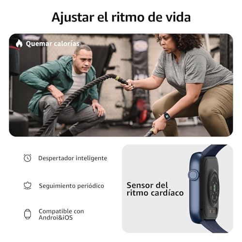 Reloj Inteligente Mujer Hombre, 1.85" Smartwatch con Llamadas Bluetooth, 140+ Modos Deportivos Smart Watch con SpO2/Pulsómetro/Monitor de Sueño/Podómetro, Impermeable IP68 Smart Watch Para Android iOS - Imagen 6