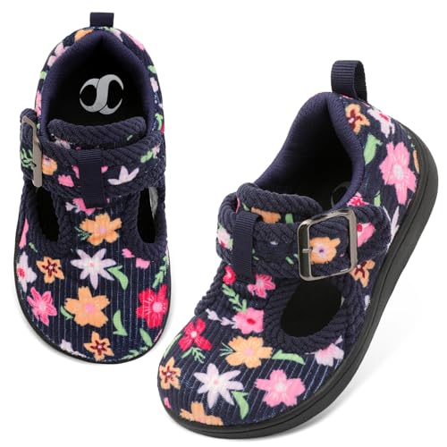 Toddler Slippers Girl Boy House Slippers Non Slip Toddler Wide Clogs Barefoot Walking Shoes Winter Summer Mary Jane Dress Shoes Size 7