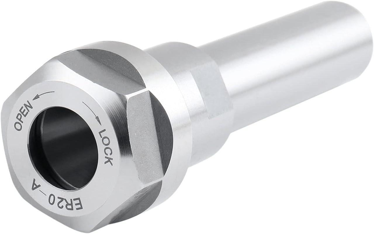 Accusize Industrial Tools ER20 Collet Chuck Extension Rod, 3/4″ Straight Shank, 2.50″ Shank Length, 3.93″ OAL, 0.04″–0.511″ Capacity, 0223-0210