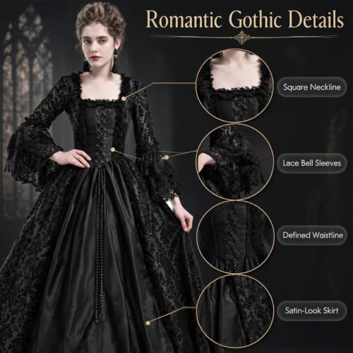 Women's Gothic Dress Victorian Medieval Queen Costume Masquerade Ball Gown - image 3