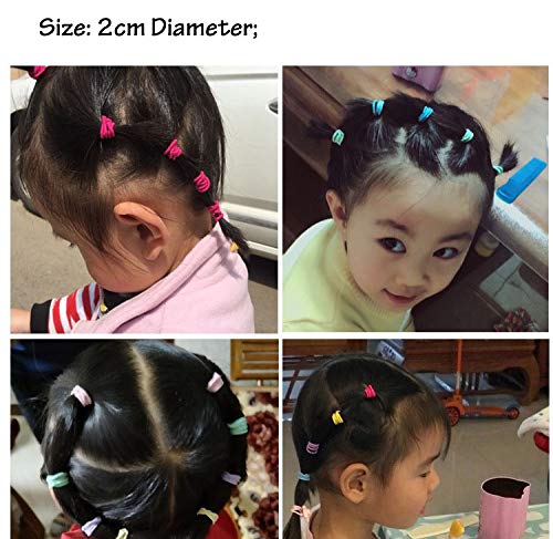 Miniatura 9 de CÉLLOT 300 ligas para el pelo de niños pequeños, 1.1 in de diámetro, sin arrugas, tamaño pulgar, elásticos para el cabello de goma para el cabello,