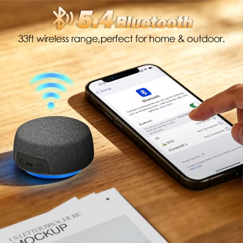 Image of Dual Bluetooth Speaker Set with TWS Stereo & Magnetic Base - 10H Playtime, 3H with RGB Sync Lights On, Phone Stand, Wireless Speakers for TV Watching,Home Theater, Outdoor, Multi-Room