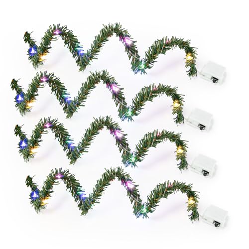 4 Stück Wichtel Lichterkette Miniatur Led 50cm Mini Lichterkette Wichtel Wichtel Zubehör Lichterkette Wichtelhaus mit Licht Puppenhaus Zubehör Weihnachten