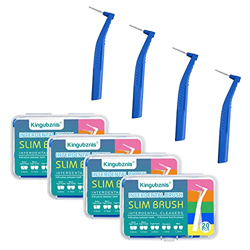 Brosses interdentaires bleu standard en lot de 80 pièces avec leur étui de transport compact
