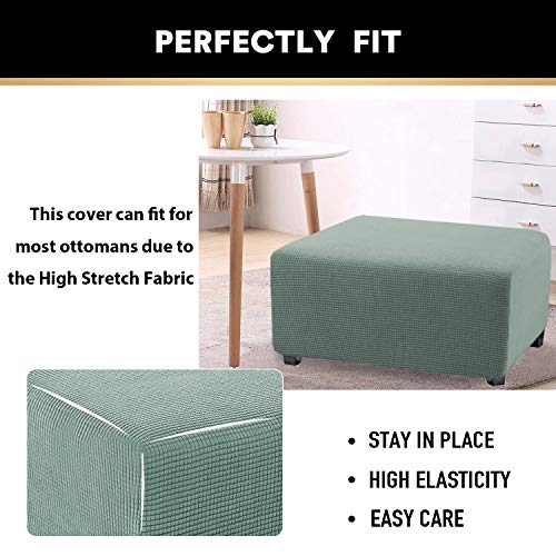 image for PrinceDeco Stretch Ottoman Cover Ottoman Slipcovers Rectangle for Livi