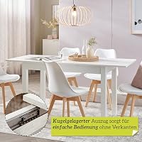 smart Esstisch 90 x 60 cm weiß, Küchentisch ausziehbar bis 130 cm, modern – Ansicht 4