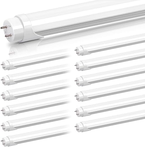 Miniatura 7 de Kihung (12 paquetes de bombillas LED T8 de 4 pies, bombillas tipo B, 24 W, 3120 lúmenes, 6000 K, bombillas fluorescentes blancas de luz diurna de 48