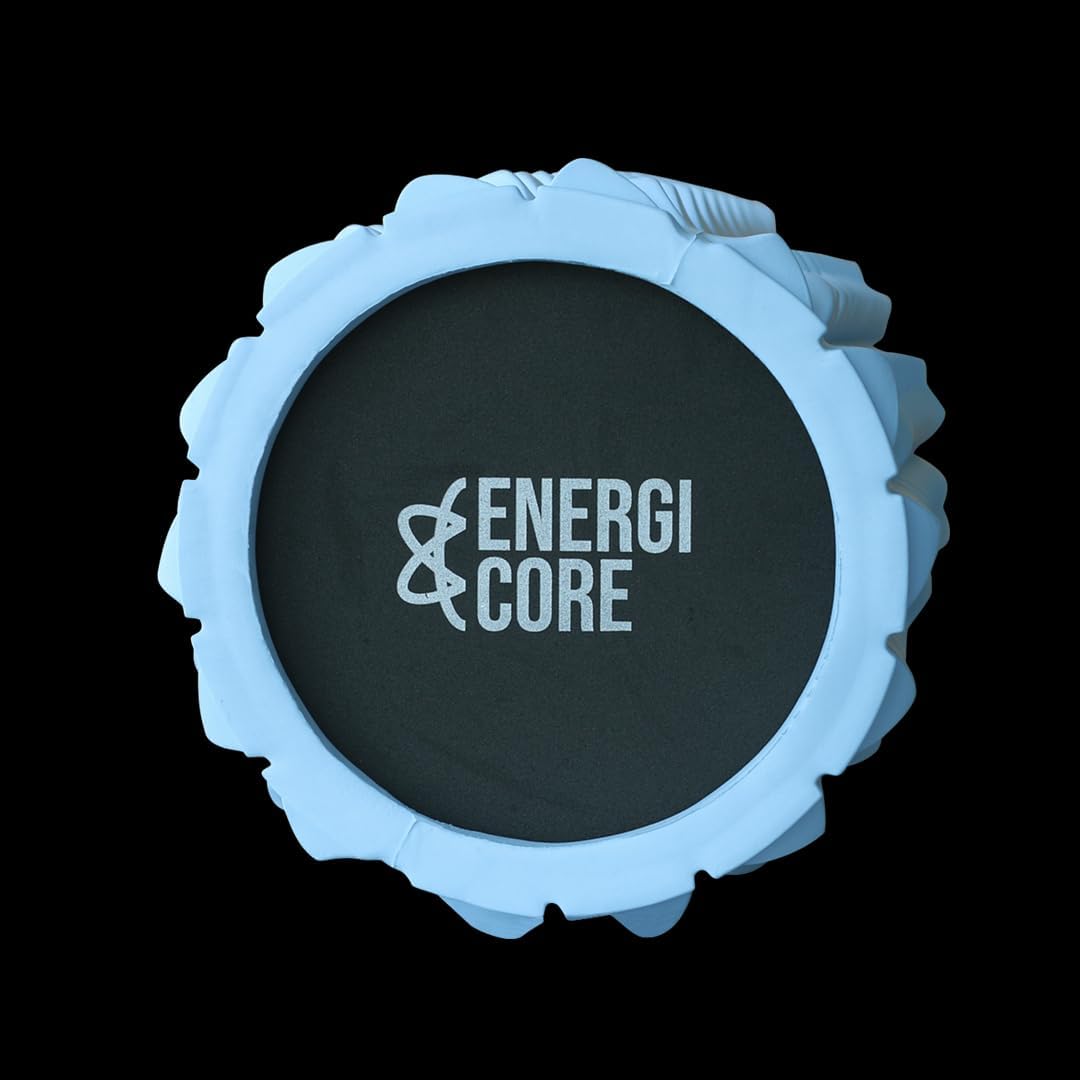 High Density 13-Inch Foam Roller – Wave Textured Deep Tissue Massage Roller for Back & Muscle Recovery, Pilates, Yoga & Full Body Fitness – Blue