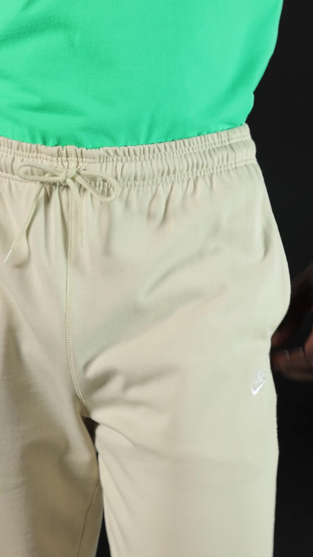 Nike Men's Sportswear Club Knit Open-Hem Pants, Light Khaki/White