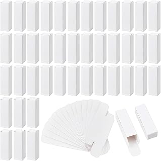 BENECREAT 60Pcs White Kraft Paper Lipstick Boxes, 0.9x0.9x3.1 inch Perfume Essence Oil Packaging Cases for Lip Gloss, Small Fragrance Essential Oil, Small Gifts