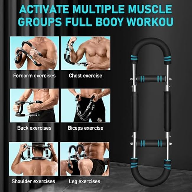 Twister Arm Trainer, 66-110lbs Adjustable Chest Expander, Forearm Enhanced Exercise, Shoulder Muscle Training Fitness Equipment, U-Shaped Power Twister Chest Workout Equipment