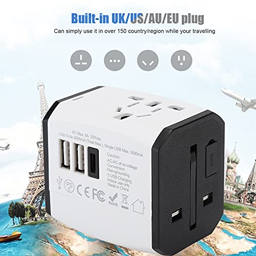 Plugue Universal de Sete Proteções, Plugue Adaptador de Energia Universal, para Tablets de Produtos