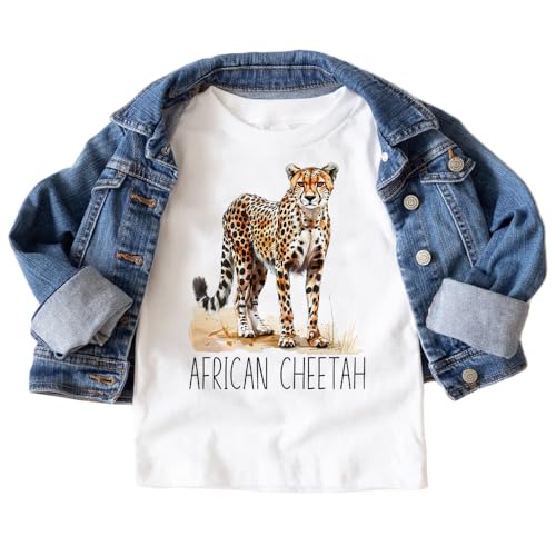 African Cheetah Toddler Shirt - Cute Educational Cheetah Animal Species Kids Safari Clothing - Natural Boho Toddler & Youth Tee2