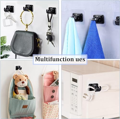 Image of 2 PCS No Drill Curtain Rod Brackets Self Adhesive Adjustable Rod Holder Hooks Nail Free Strong Stick-On Curtain Hangers for Bathroom Kitchen Home & Hotel Heavy Duty Rod Support (2 Piece)