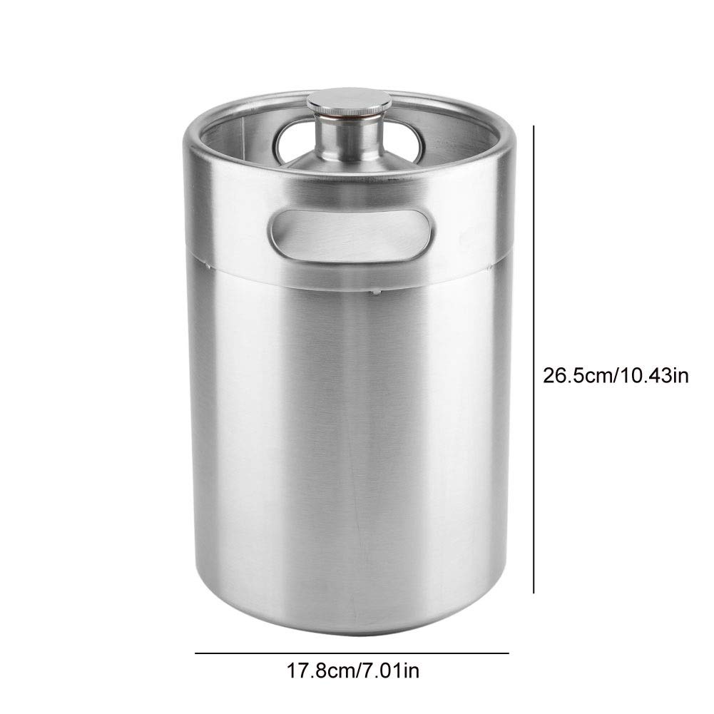 Baril de Bière, Mini Baril de Bière en Acier Inoxydable 5L Avec Couvercle en Spirale Pratique Accueil Hôtel Fournitures