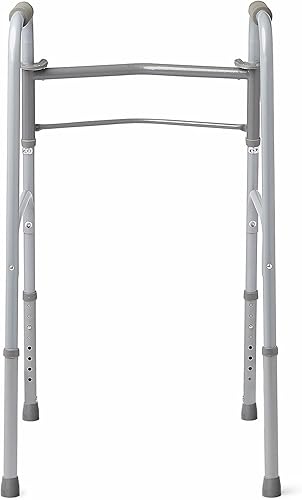 Healthline Trading - Andador plegable para personas mayores, dos botones de liberación de palanca, altura de lujo (corto, estándar, personas) por