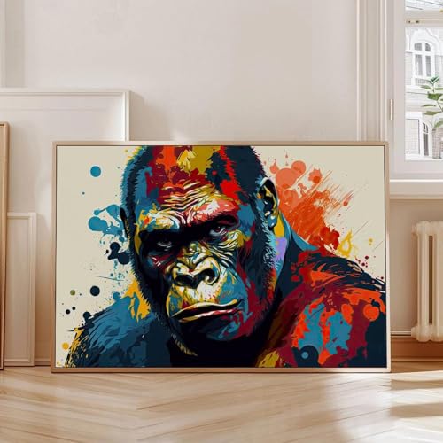 Art abstrait de gorille pour sublimer un mur vide avec un grand tableau
