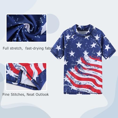 Image of Girls Short Sleeve Rash Guard Swim Shirt Girls Sun Protection Swimsuits Quick Dry Surf Tops Bathing Suits for Girls