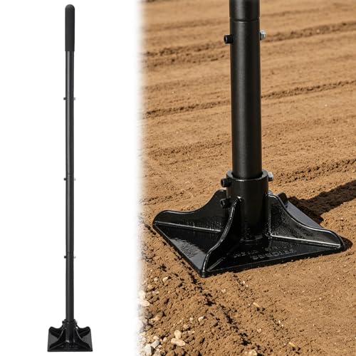 Heavy Duty Hand Tamper 8x8 Steel Ground Tamper Tool Manual Landscaping Tamping for Soil Dirt Concrete Asphalt Driveway & Pavement Repair 58 Handle Garden Leveler