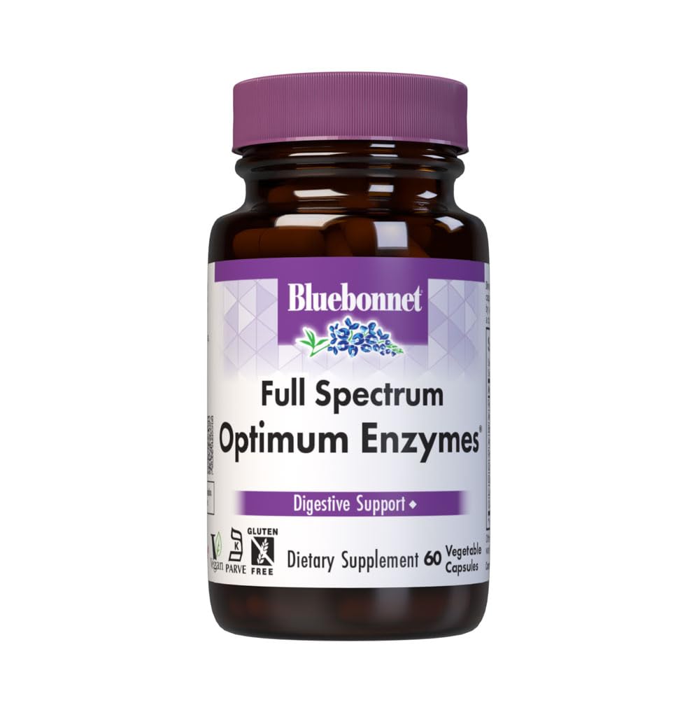 BlueBonnet Full Spectrum Optimum Enzymes Vegetarian Capsules, 60 Count 60 Count (Pack of 1)