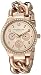 Stuhrling Original Women's 813S.04 Vogue Renoir Day and Date Crystal Accented and 16k Rose Gold-Layered Link Watch Bracelet