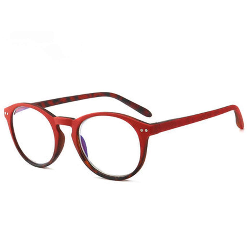 Occhiali da Lettura di qualità for Lettori Rotondi retrò for la Lettura, Occhiali Che bloccano la Luce Blu, Occhiali da Lettura da Donna Anti affaticamento degli Occhi (Color : Red, Size : 1)