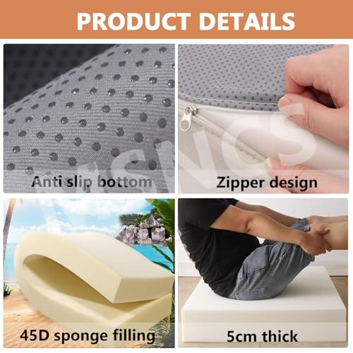 Cojín de asiento extraíble e impermeable con cremallera para banco exterior 7