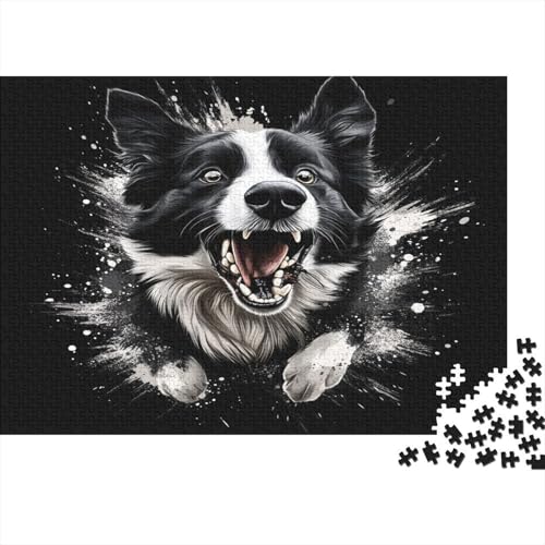 Puzzle Border Collie 1000 piezas para adultos, rompecabezas de papel de 52x38cm para relajación