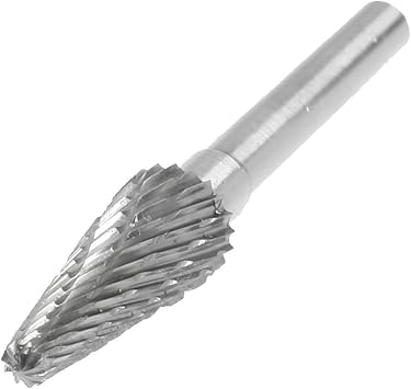Aexit 10mm x Power Tool Accessories 25mm Conical Nose Head Tungsten Carbide Grinding Rotary Tool Accessories Rotary File