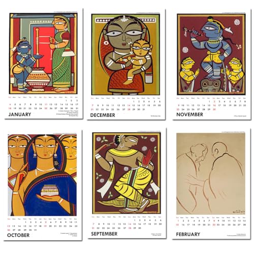 Image of Tallenge - 2026 Wall Calendar - Art By Indian Master - Jamini Roy - 12 x 17 Inches for Home & Office (Paper, Wall Calendar)